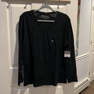 Eddie Bauer WR LS Essential Slub Tru Black XL 100% cotton, pit to pit 24”